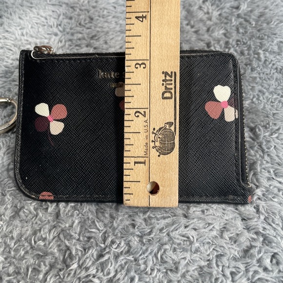 Kate Spade Floral l-zip Card Holder Dusk Buds W/ Keychain Small Wallet - Picture 5 of 16